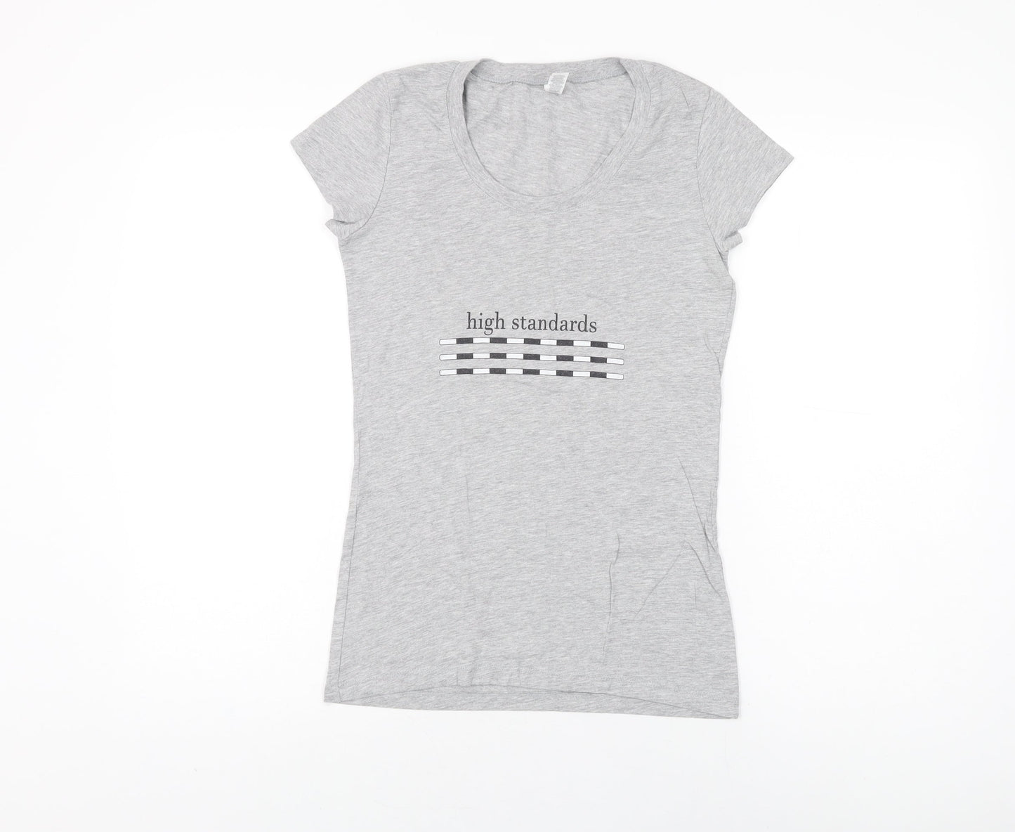 Womens UK Size S Bella + Canvas Grey Basic T-Shirt