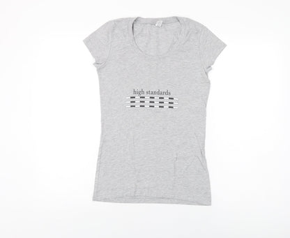 Womens UK Size S Bella + Canvas Grey Basic T-Shirt