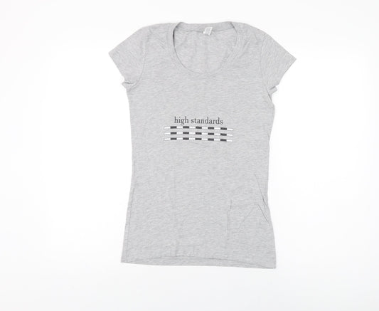 Womens UK Size S Bella + Canvas Grey Basic T-Shirt