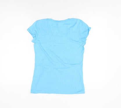 Womens UK Size S Bella + Canvas Blue Basic T-Shirt