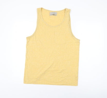 Womens UK Size L Zara Yellow Basic Tank