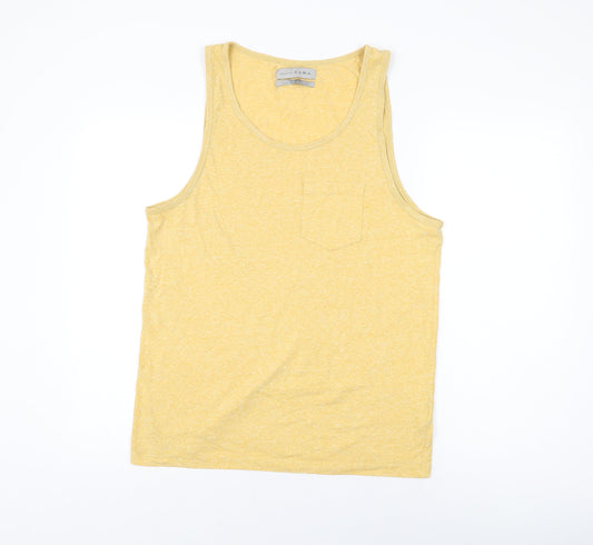 Womens UK Size L Zara Yellow Basic Tank