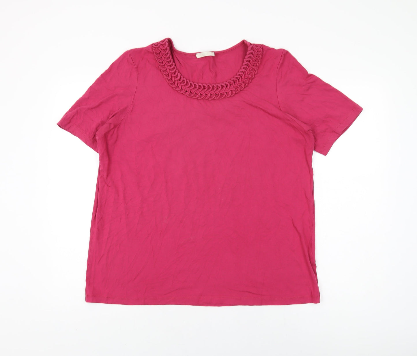Womens UK Size 18 Marks and Spencer Pink Basic T-Shirt