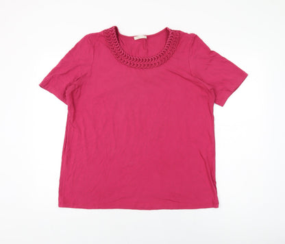Womens UK Size 18 Marks and Spencer Pink Basic T-Shirt