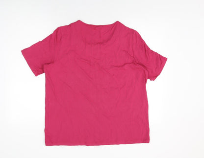 Womens UK Size 18 Marks and Spencer Pink Basic T-Shirt