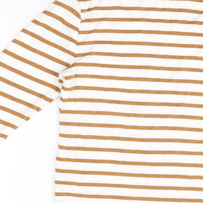 Gap Womens White Striped Cotton Basic T-Shirt Size XS Round Neck