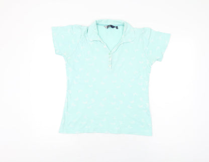 Womens UK Size 10 Isle Blue Basic T-Shirt