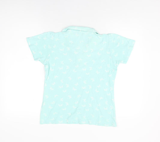 Womens UK Size 10 Isle Blue Basic T-Shirt