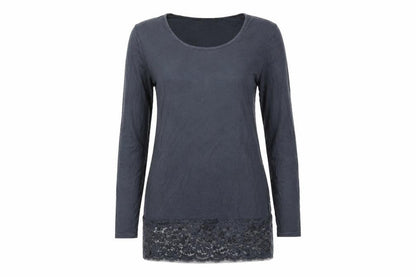 Zuppe Womens Grey Viscose Basic T-Shirt Size 14 Round Neck