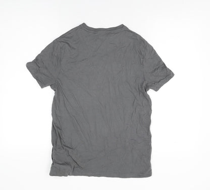 US Polo Assn. Mens Grey Cotton T-Shirt Size S Round Neck