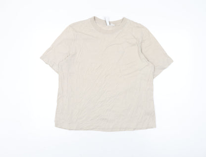 Womens UK Size M H&M Beige Basic T-Shirt