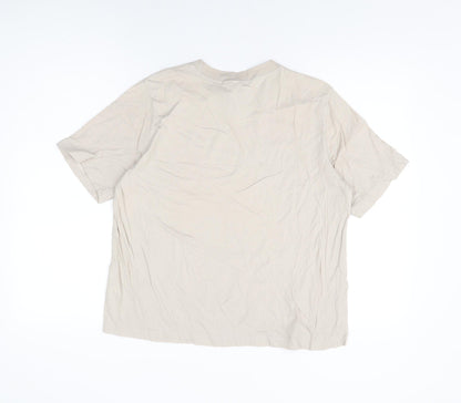 Womens UK Size M H&M Beige Basic T-Shirt