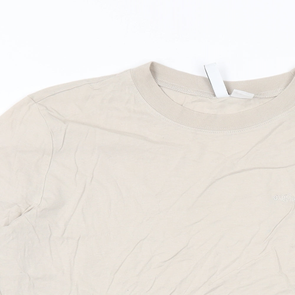 Womens UK Size M H&M Beige Basic T-Shirt