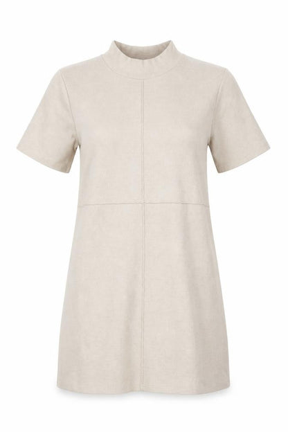 Zara Womens Beige Cotton Shift Size M High Neck Pullover