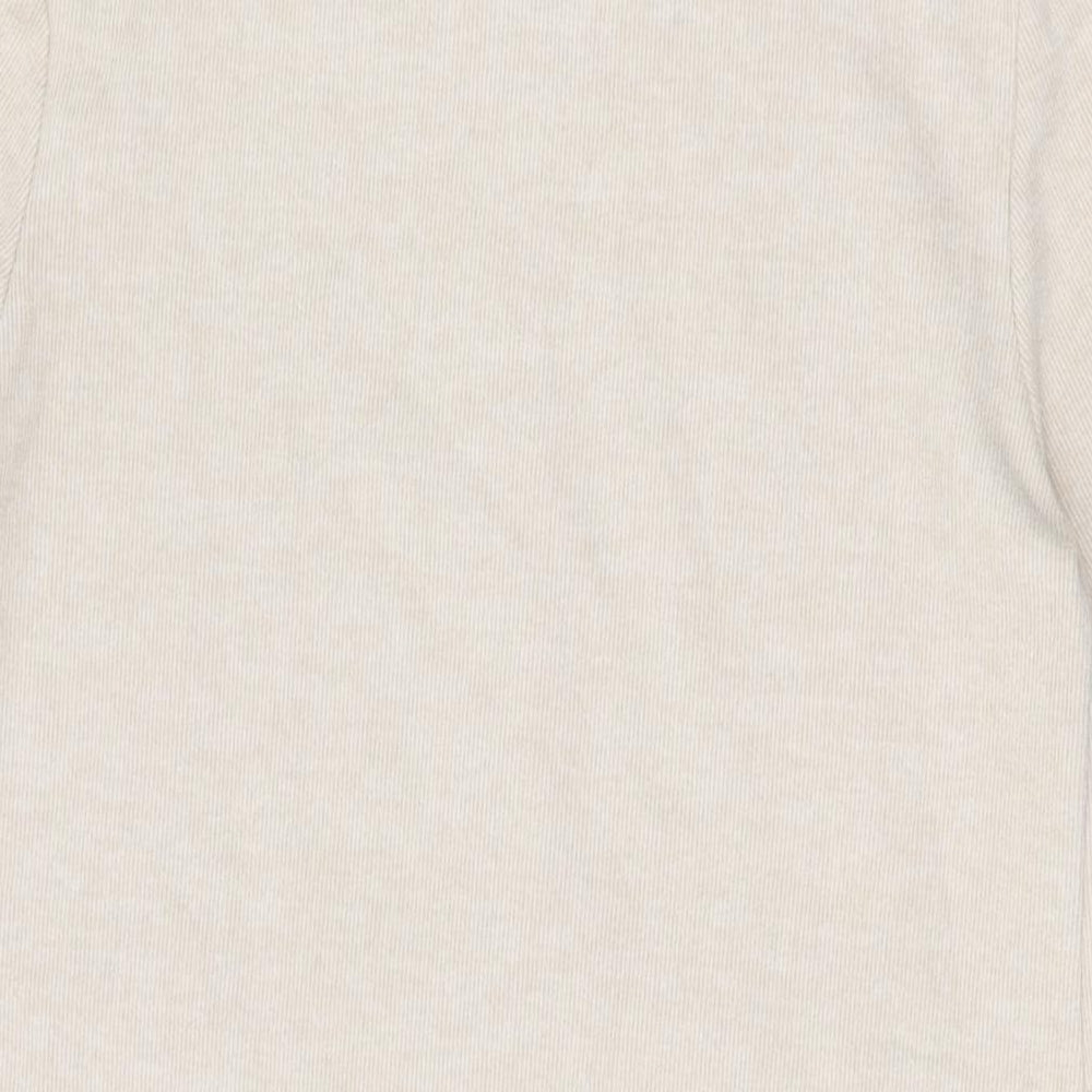 Zara Womens Beige Cotton Shift Size M High Neck Pullover