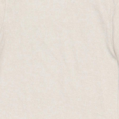 Zara Womens Beige Cotton Shift Size M High Neck Pullover