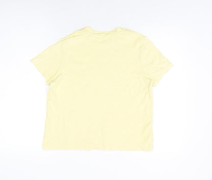 John Lewis Womens Yellow Cotton Basic T-Shirt Size 12 Round Neck