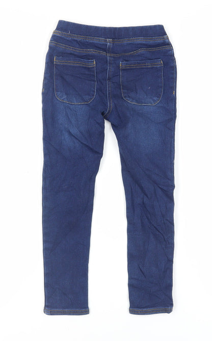 Nutmeg Girls Blue Cotton Jegging Jeans Size 5-6 Years Regular - Elasticated Waist