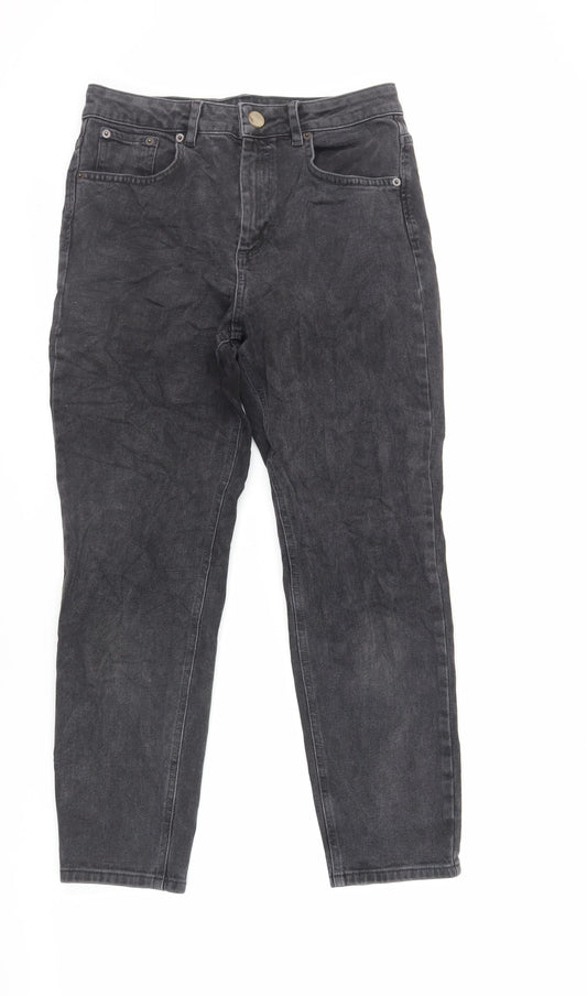ASOS Womens Grey Cotton Mom Jeans Size 28 in L28 in Regular Zip