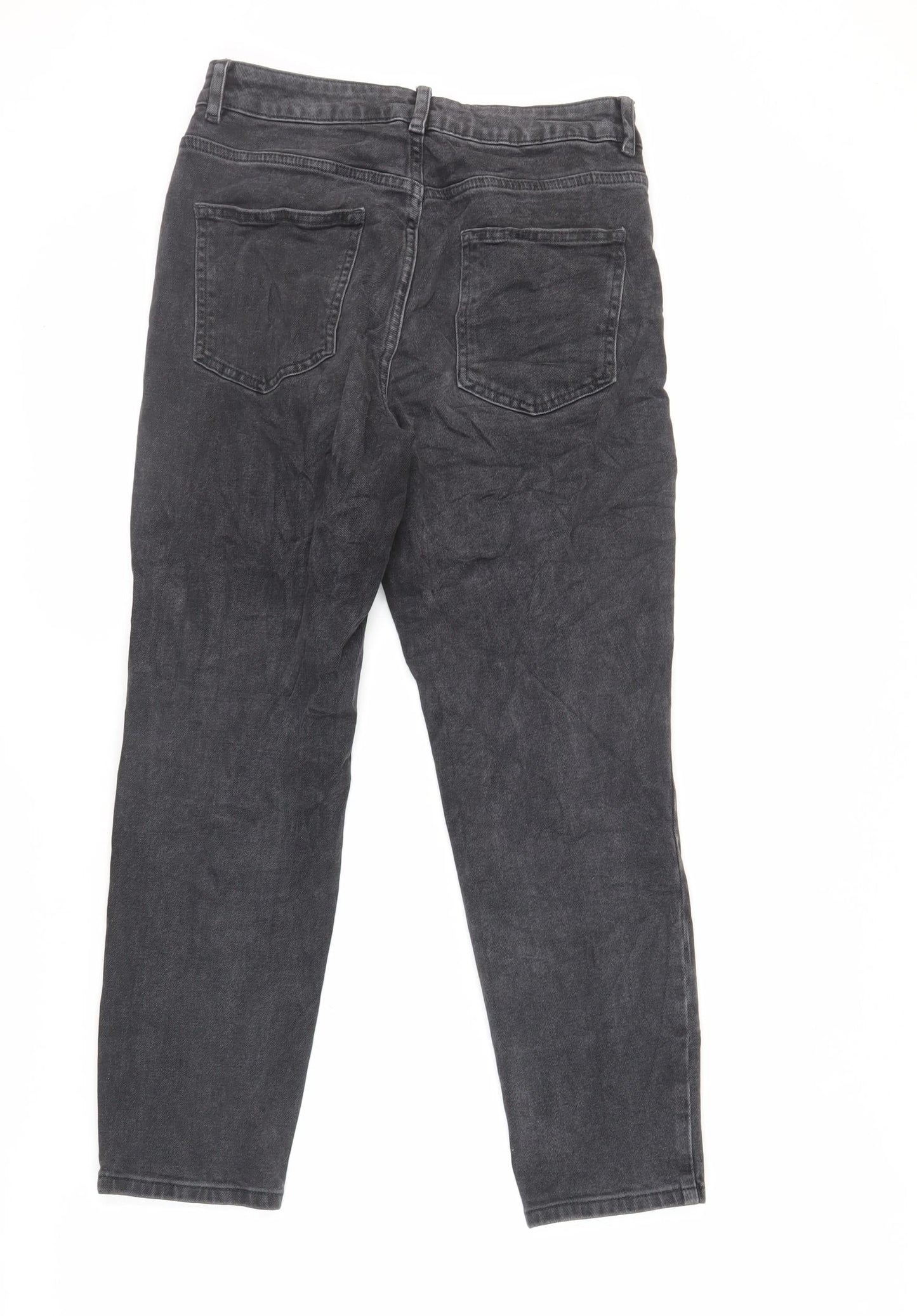 ASOS Womens Grey Cotton Mom Jeans Size 28 in L28 in Regular Zip