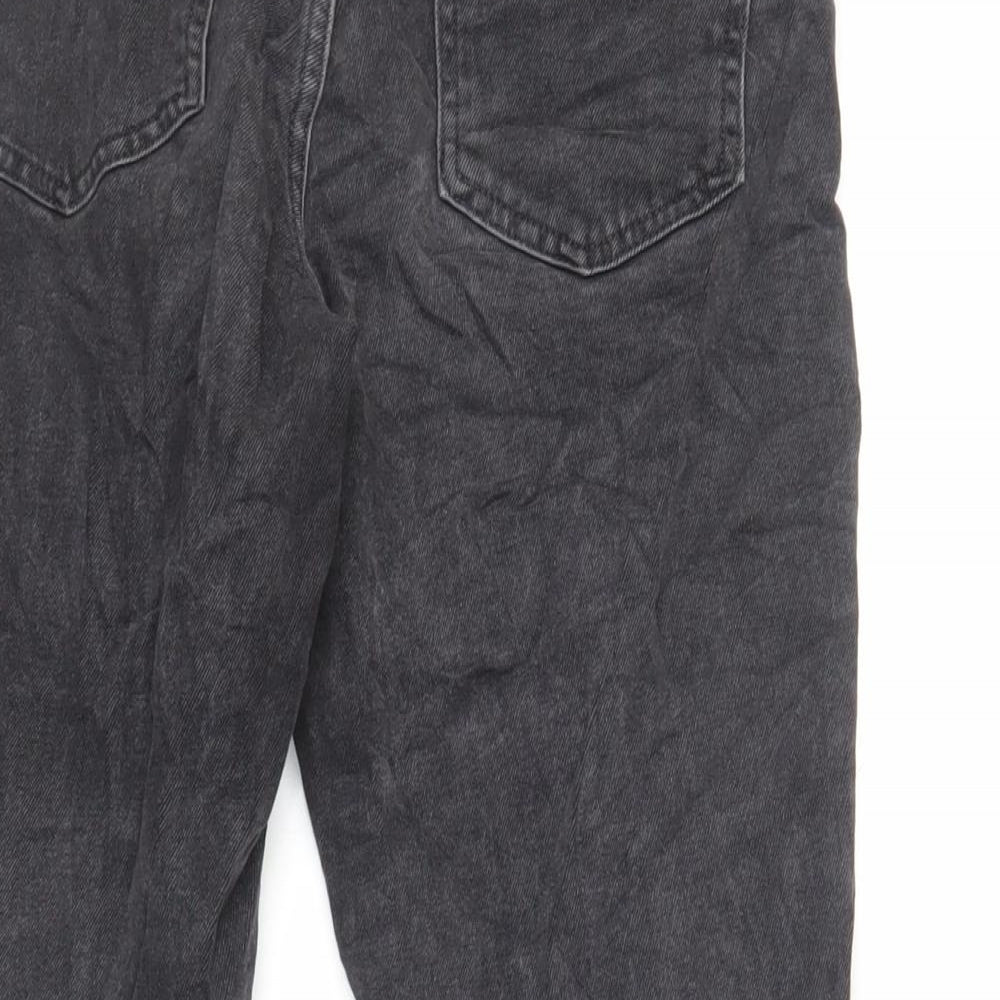 ASOS Womens Grey Cotton Mom Jeans Size 28 in L28 in Regular Zip