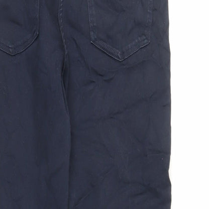 NEXT Womens Blue Cotton Cropped Jeans Size 10 L24 in Regular Zip