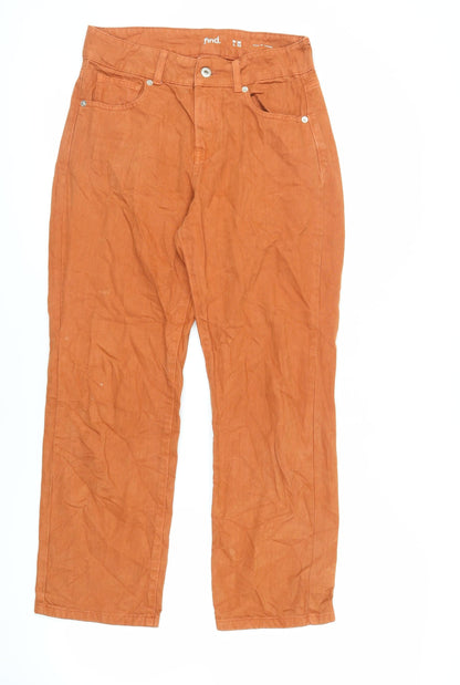 Find Womens Orange Cotton Mom Jeans Size 28 in L32 in Regular Zip