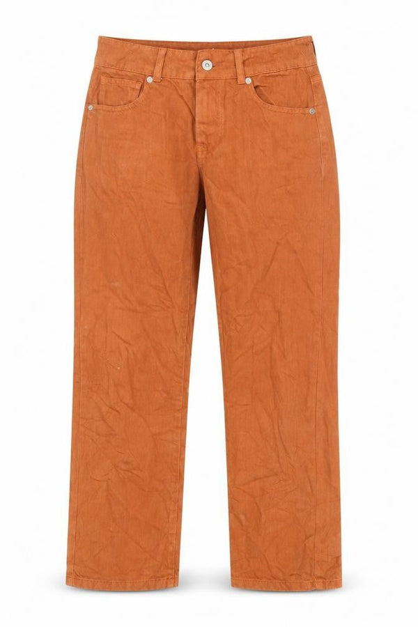 Find Womens Orange Cotton Mom Jeans Size 28 in L32 in Regular Zip