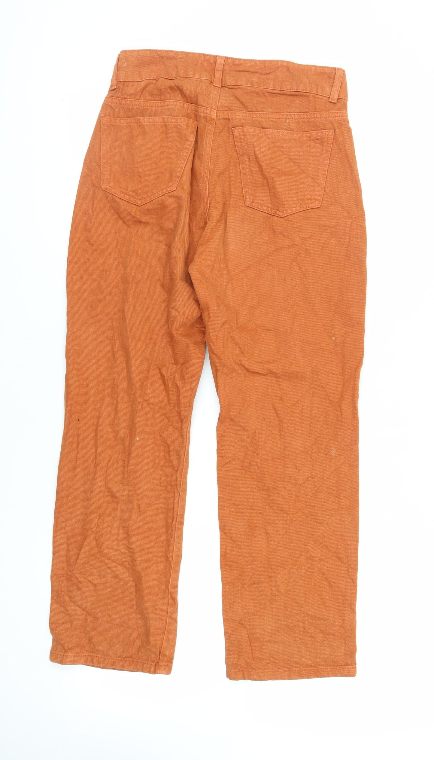 Find Womens Orange Cotton Mom Jeans Size 28 in L32 in Regular Zip