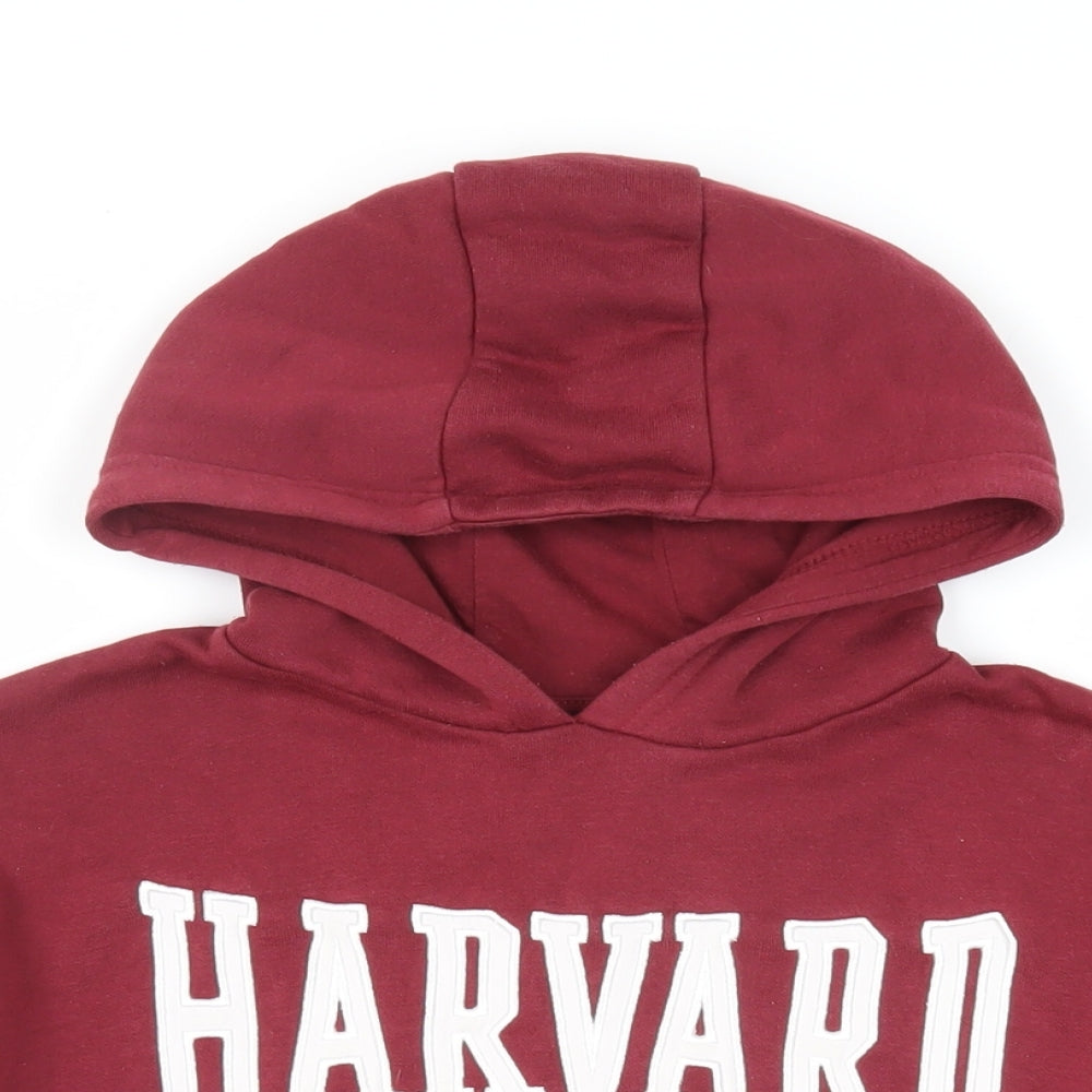 Harvard Girls Red Cotton Pullover Hoodie Size 10-11 Years Pullover - Logo