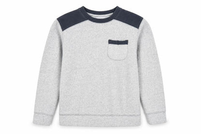 Flip Back Boys Grey Cotton Pullover Sweatshirt Size 15-16 Years Pullover