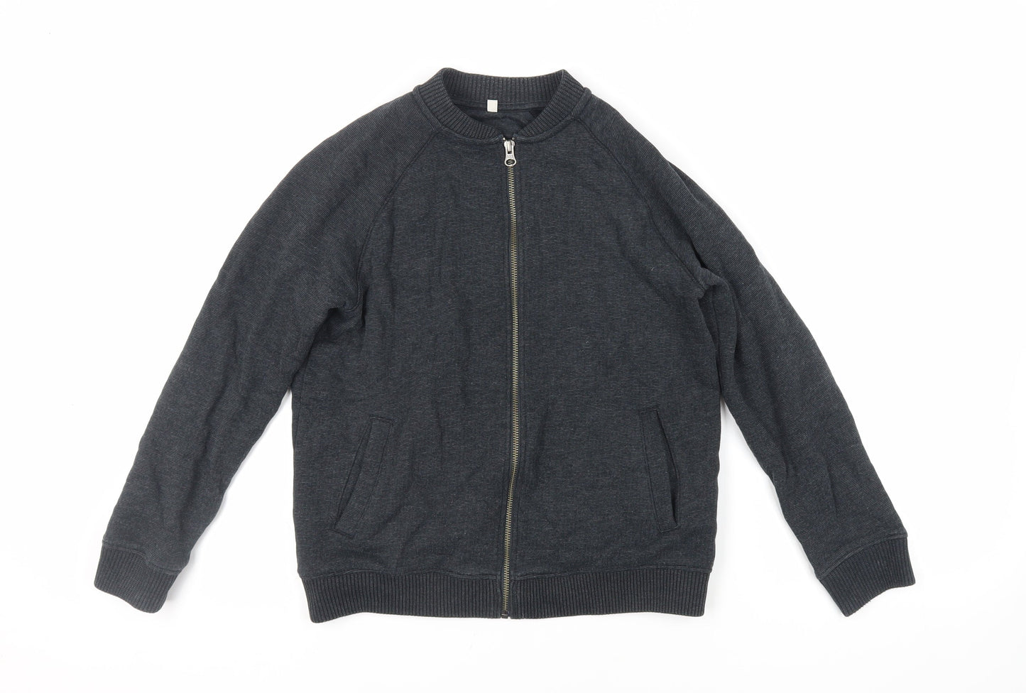 Marks and Spencer Boys Grey Cotton Full Zip Sweatshirt Size 11-12 Years Zip - Pockets