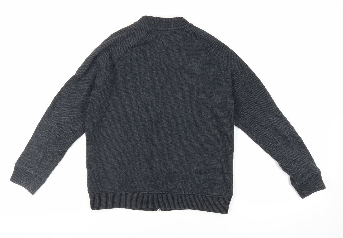 Marks and Spencer Boys Grey Cotton Full Zip Sweatshirt Size 11-12 Years Zip - Pockets