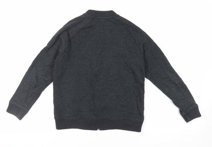 Marks and Spencer Boys Grey Cotton Full Zip Sweatshirt Size 11-12 Years Zip - Pockets