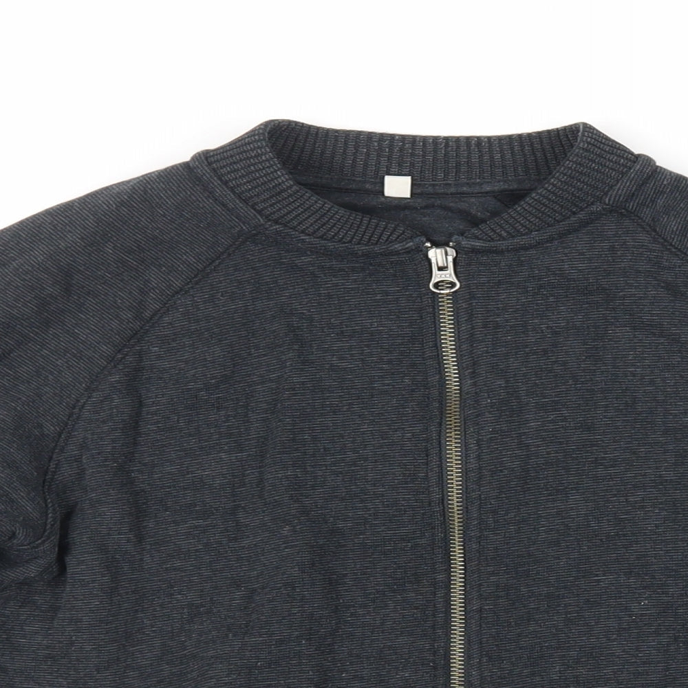 Marks and Spencer Boys Grey Cotton Full Zip Sweatshirt Size 11-12 Years Zip - Pockets