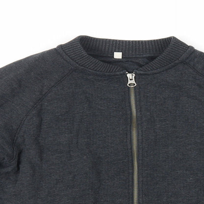 Marks and Spencer Boys Grey Cotton Full Zip Sweatshirt Size 11-12 Years Zip - Pockets