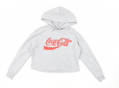 New Look Girls Grey Polyester Pullover Hoodie Size 12-13 Years Pullover - Coca-Cola