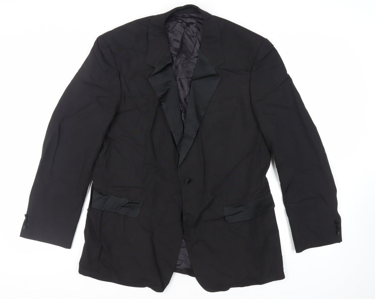 Mens UK Size 42 Varteks Regular Black Suit Tuxedo