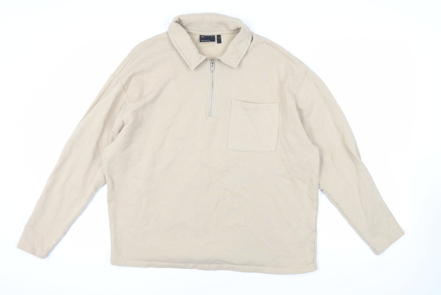 Mens UK Size M ASOS Beige Pullover Sweatshirt
