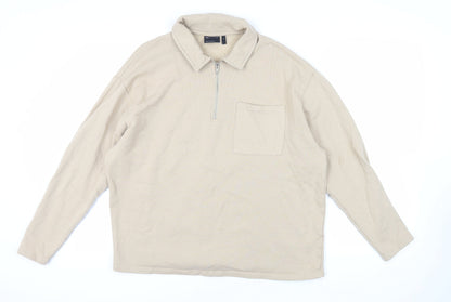 Mens UK Size M ASOS Beige Pullover Sweatshirt