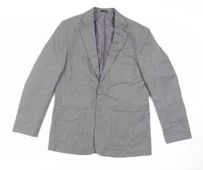 Pine & Buckland Mens Grey Polyester Jacket Suit Jacket Size 36 Regular