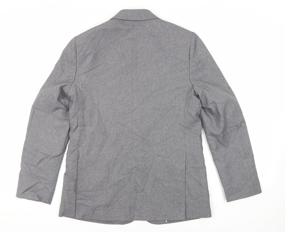 Pine & Buckland Mens Grey Polyester Jacket Suit Jacket Size 36 Regular