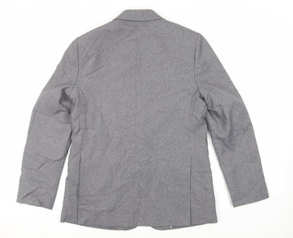 Pine & Buckland Mens Grey Polyester Jacket Suit Jacket Size 36 Regular