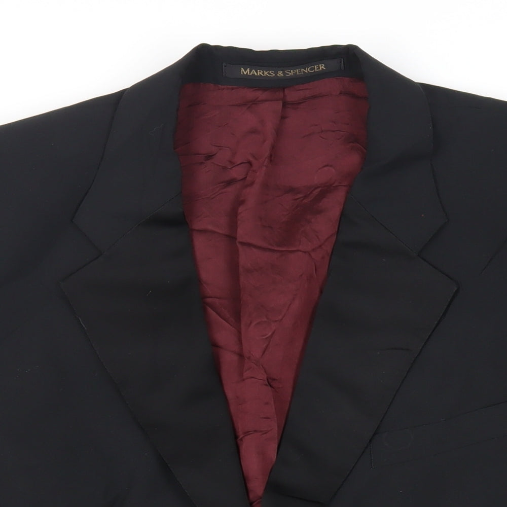 Mens UK Size 42 St Michael Regular Black Suit Tuxedo