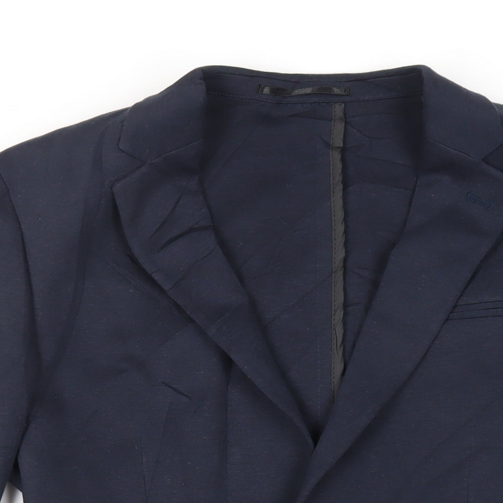 ASOS Mens Blue Polyester Jacket Blazer Size 38 Regular