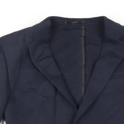 ASOS Mens Blue Polyester Jacket Blazer Size 38 Regular