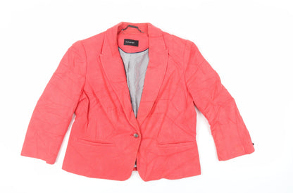 Autograph Womens Red Jacket Blazer Size 16 Button