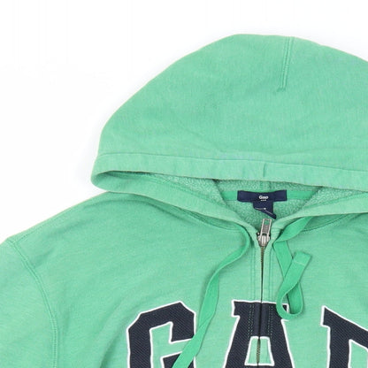 Gap Womens Green Cotton Full Zip Hoodie Size M Zip - Logo Pockets