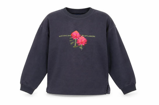 Stewart Merrett Womens Blue Cotton Pullover Sweatshirt Size S Pullover - Embroidered