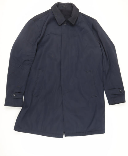 Mens UK Size L DS Classic Blue Overcoat